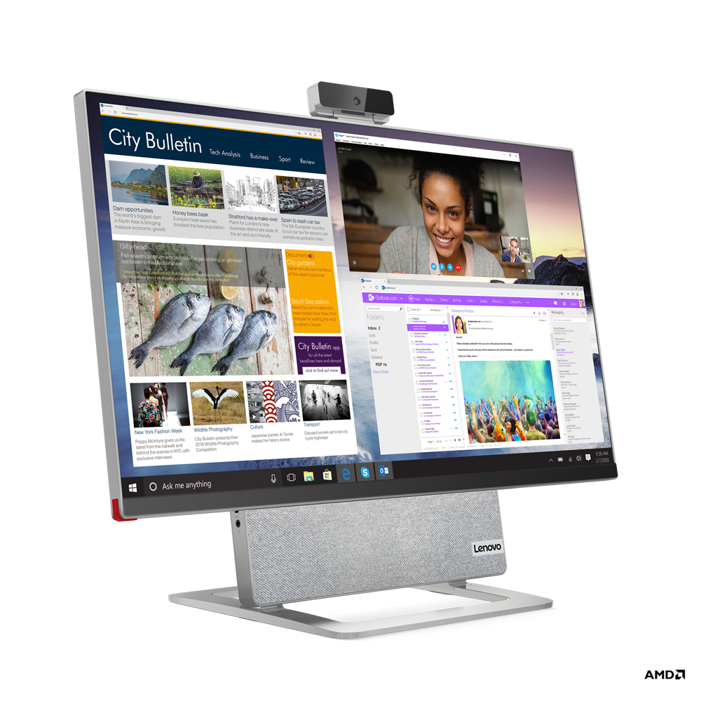 Lenovo YOGA 7 27ACH6 ALL-IN-ONE AMD Ryzen™ 7 5800H 1TB SSD 16GB 27" (3840x2160) TOUCHSCREEN WIN11 AMD RX 6600M 8192MB Wireless Keyboard & Mouse CLOUD GRAY - Image 6