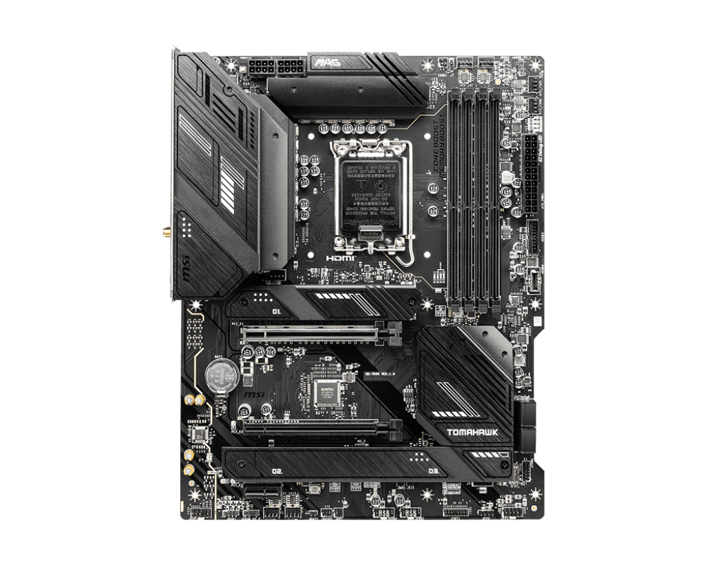 MSI MAG B760 TOMAHAWK WIFI DDR4 FCLGA1200 Micro ATX Motherboard : 1 x DDR4 Slot, 1 x PCIe 3.0 x16 Slot, 2 x PCIe x1 Slots, 1 x PCIe x16 Slot, 6 x SATA III Slots 7.1-Channel Audio - Image 2