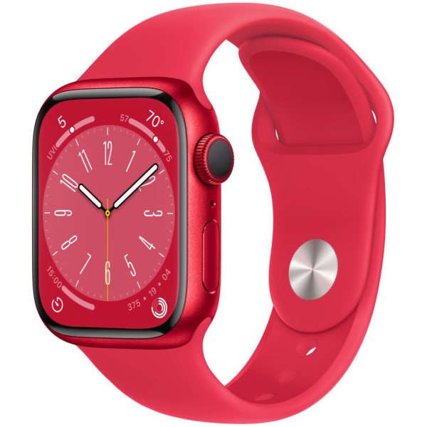 Apple Watch Series 8 GPS 41mm (PRODUCT)RED Aluminum Case with (PRODUCT)RED Sport Band - S/M - (PRODUCT)RED