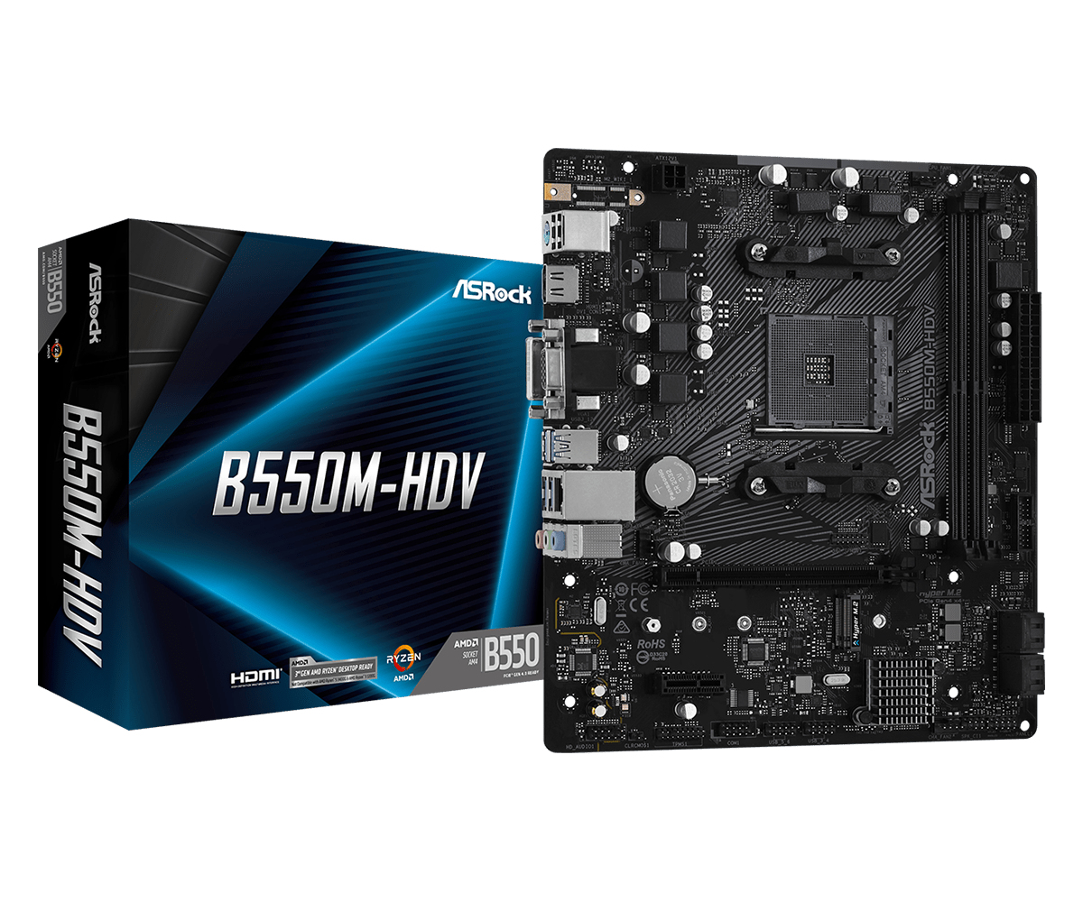 ASRock B550M-HDV AMD AM4 Ryzen Micro ATX Motherboard