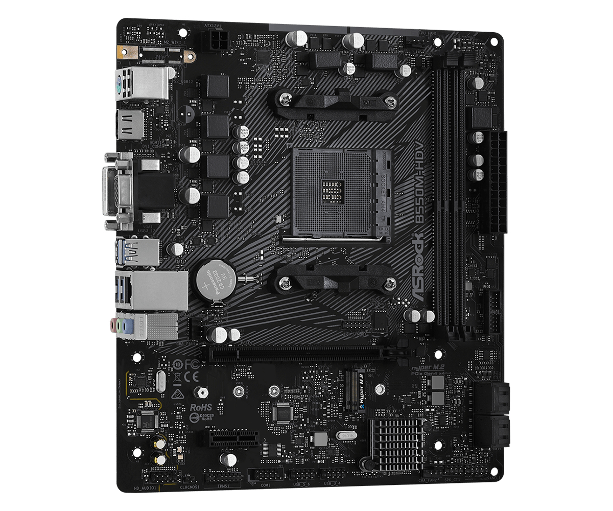 ASRock B550M-HDV AMD AM4 Ryzen Micro ATX Motherboard - Image 4
