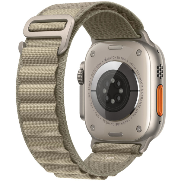 Apple Watch Ultra 2 GPS + Cellular, 49mm Titanium Case with Olive Alpine Loop - Medium - Image 3