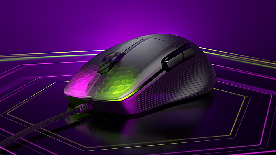 ROCCAT Kone Pro PC Gaming Mouse Ergonomic Design Wired Computer Mouse - BLACK UPC# 731855504015 - Image 2