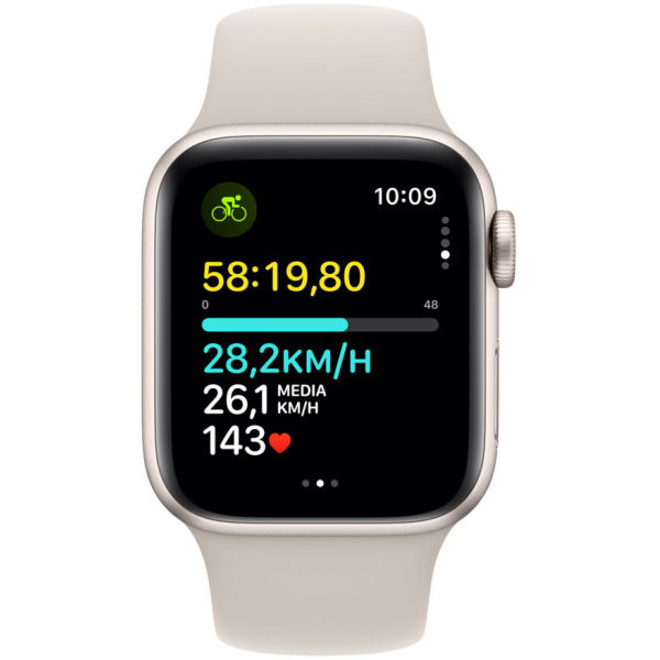 Apple Watch SE (2nd Gen) 40mm Starlight Aluminum Case(2nd Gen) w/ Starlight Sport Band (2023) - S/M - Image 4