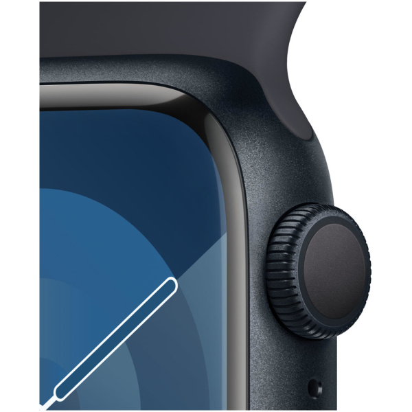 Apple Watch Series 9 GPS 41mm Midnight Aluminum Case with Midnight Sport Band - S/M - Image 3