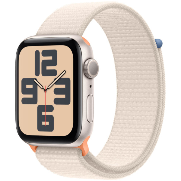 Apple Watch SE (2nd gen) 44mm Starlight Aluminum Case w/Starlight Sport Loop (2023)