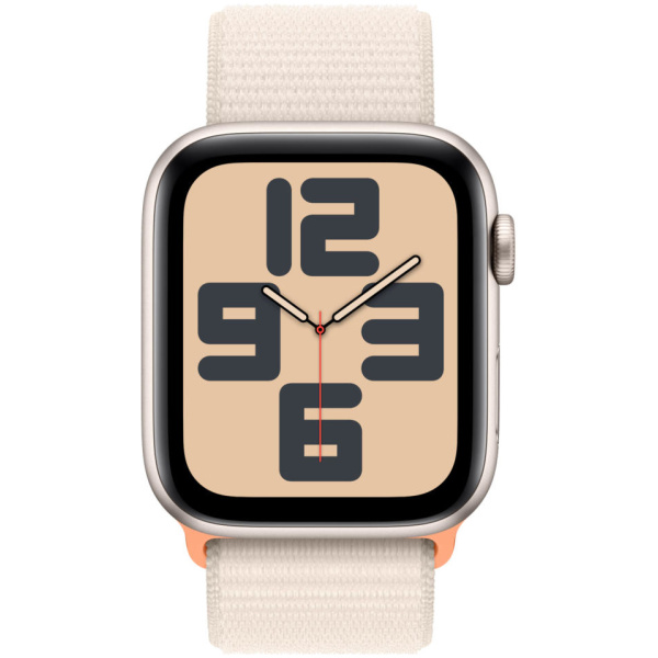 Apple Watch SE (2nd gen) 44mm Starlight Aluminum Case w/Starlight Sport Loop (2023) - Image 2