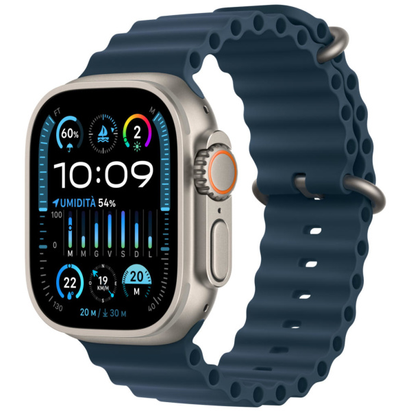 Apple Watch Ultra 2 [GPS + Cellular 49mm] Smartwatch with Rugged Titanium Case & Blue Ocean Band