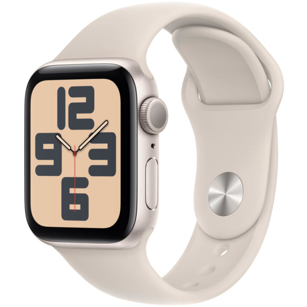 Apple Watch SE (2nd Gen) 40mm Starlight Aluminum Case(2nd Gen) w/ Starlight Sport Band (2023) - S/M
