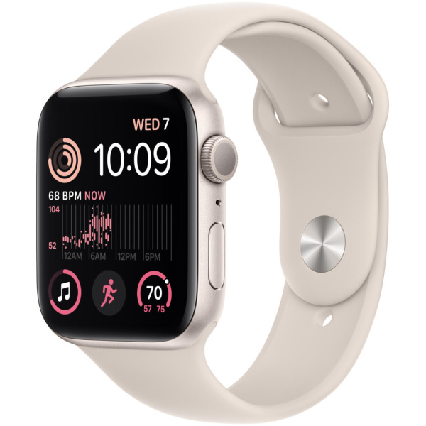 Apple Watch SE (2nd Gen) 44mm Starlight Aluminum Case with Starlight Sport Band - M/L