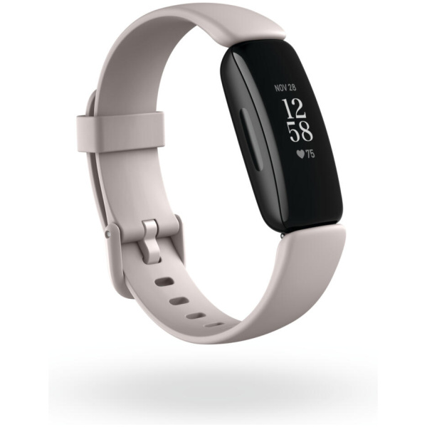 Fitbit Inspire 2 Health & Fitness Tracker Black/White, One Size (S & L Bands Included)