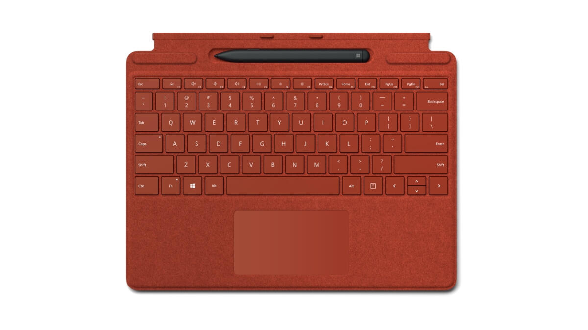 Microsoft Surface Pro Signature Keyboard Cover with Slim Pen 2 (Poppy Red)