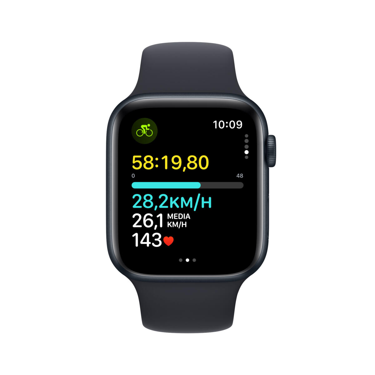 Apple Watch SE 2nd Generation (GPS) 44mm Midnight Aluminum Case with Midnight Sport Band - Image 4