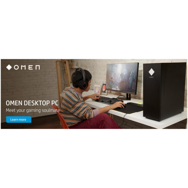HP OMEN 25L GT15-0524 GAMING TOWER Ryzen™ 5 5600G 1TB SSD 16GB WIN11 Radeon™ RX 7600 8192MB Keyboard Mouse BLACK - Image 7