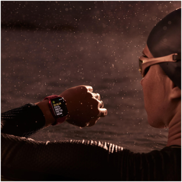Apple Watch Series 9 (GPS) 41mm MIDNIGHT Aluminum Case with MIDNIGHT Sport Band - S/M - Image 4
