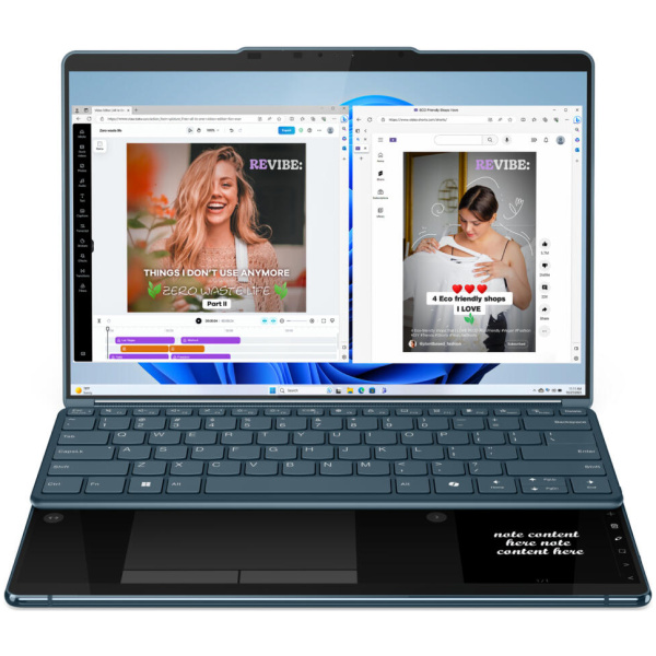 Lenovo YOGA BOOK 9 13IMU9 Core™ Ultra 7 155U 1TB SSD 16GB DUAL 13.3" (2880x1800) OLED TOUCHSCREEN WIN11 TIDAL TEAL Lenovo 600 Bluetooth® Silent Mouse + Digital Pen 3 + Folio Stand - Image 3