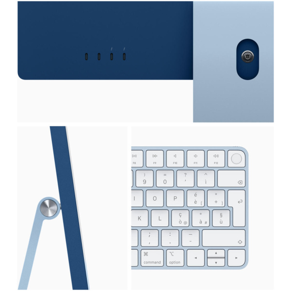 Apple iMac ALL-IN-ONE 2021 M1 Chip 8-Core CPU and 8 Core GPU 512GB SSD 8GB 24" 4.5K (4480X2520) RETINA BT MacOS Big Sur 1080p FaceTime HD Webcam BLUE Keyboard Mouse - Image 4