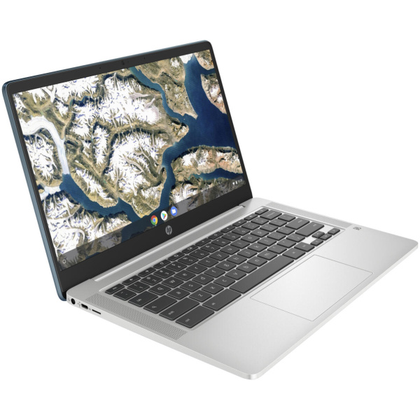 HP Chromebook 14A-NA0703DS Celeron® N4120 1.1GHz 128GB eMMC 4GB 14" (1366x768) BT Chrome OS Webcam FOREST TEAL Backlit Keyboard 0.70" thin, 3.24 lbs. - Image 3