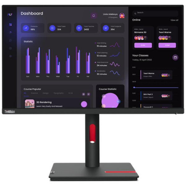 Lenovo ThinkVision T24i-30 23.8" (1920x1080) WLED 4ms Monitor - Image 2