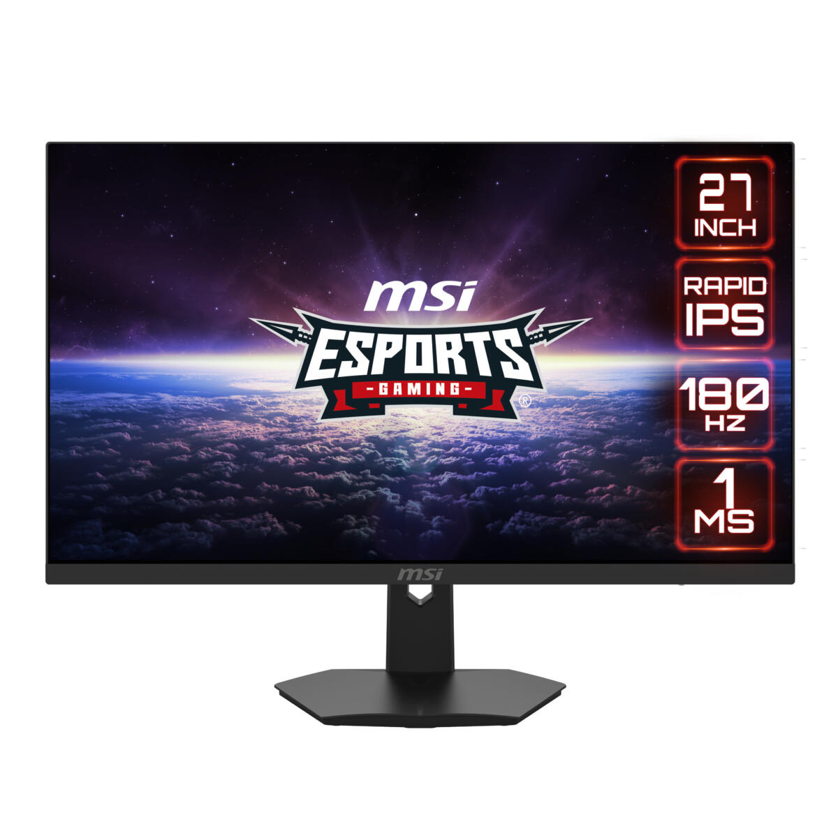 MSI G274F GAMING Monitor 27" (1920x1080) 180Hz Rapid IPS 1ms (GtG) 250 cd/m² 1000:1 2xHDMI (2.0) 1xDP (1.2a) 16:9 AC100-240V, 50/60Hz Tilt Adjustable BLACK