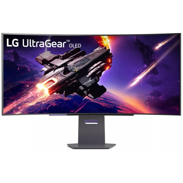LG UltraGear OLED 45" Curved GAMING Monitor 44.5" (3440x1440) 240Hz .03ms 275 cd/m² HDR10 FreeSync Premium Pro AC100-240V, 50/60Hz 21:9 Adjustable Stand BLACK