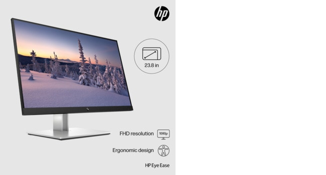 HP E24 G4 Monitor 23.8" (1920x1080) IPS 5ms (GtG) USB Hub 1xDP 1xHDMI 1xVGA USB Hub 16:9 Adjustable Stand BLACK / SILVER - Image 6