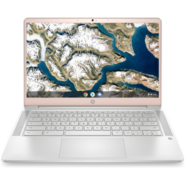 HP Chromebook 14A-NA0702 Celeron® N4120 128GB eMMC 4GB 14" (1366x768) ChromeOS PALE GOLD ROSE Backlit Keyboard Mouse