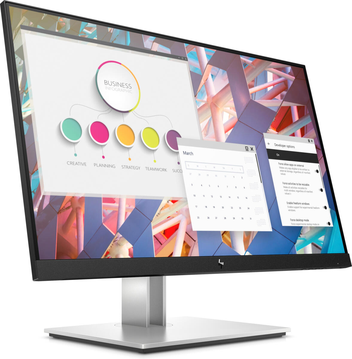 HP E24 G4 Monitor 23.8" (1920x1080) IPS 5ms (GtG) USB Hub 1xDP 1xHDMI 1xVGA USB Hub 16:9 Adjustable Stand BLACK / SILVER