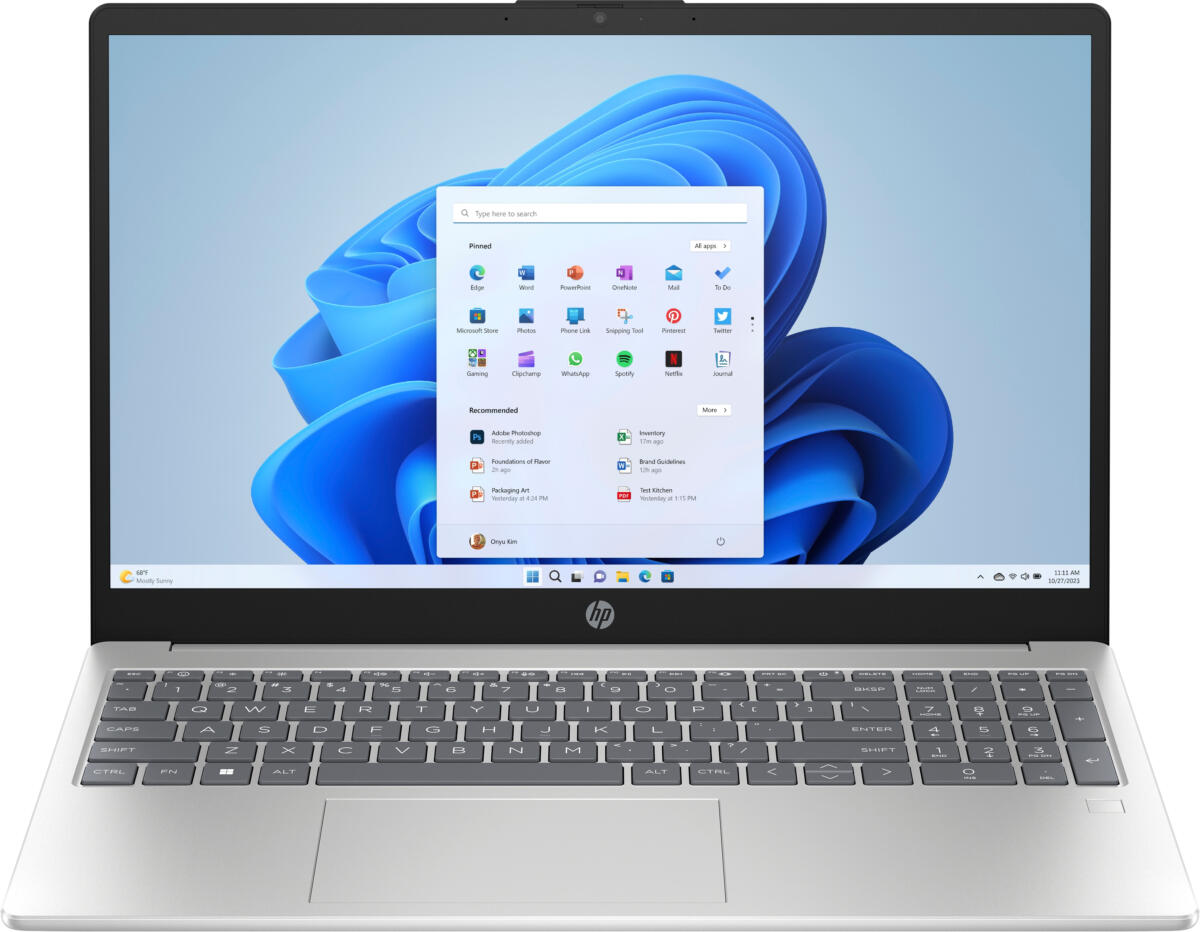 HP 15-FD0131 Core™ i3-N305 256GB SSD 8GB 15.6" (1920x1080) WIN11 NATURAL SILVER FP Reader