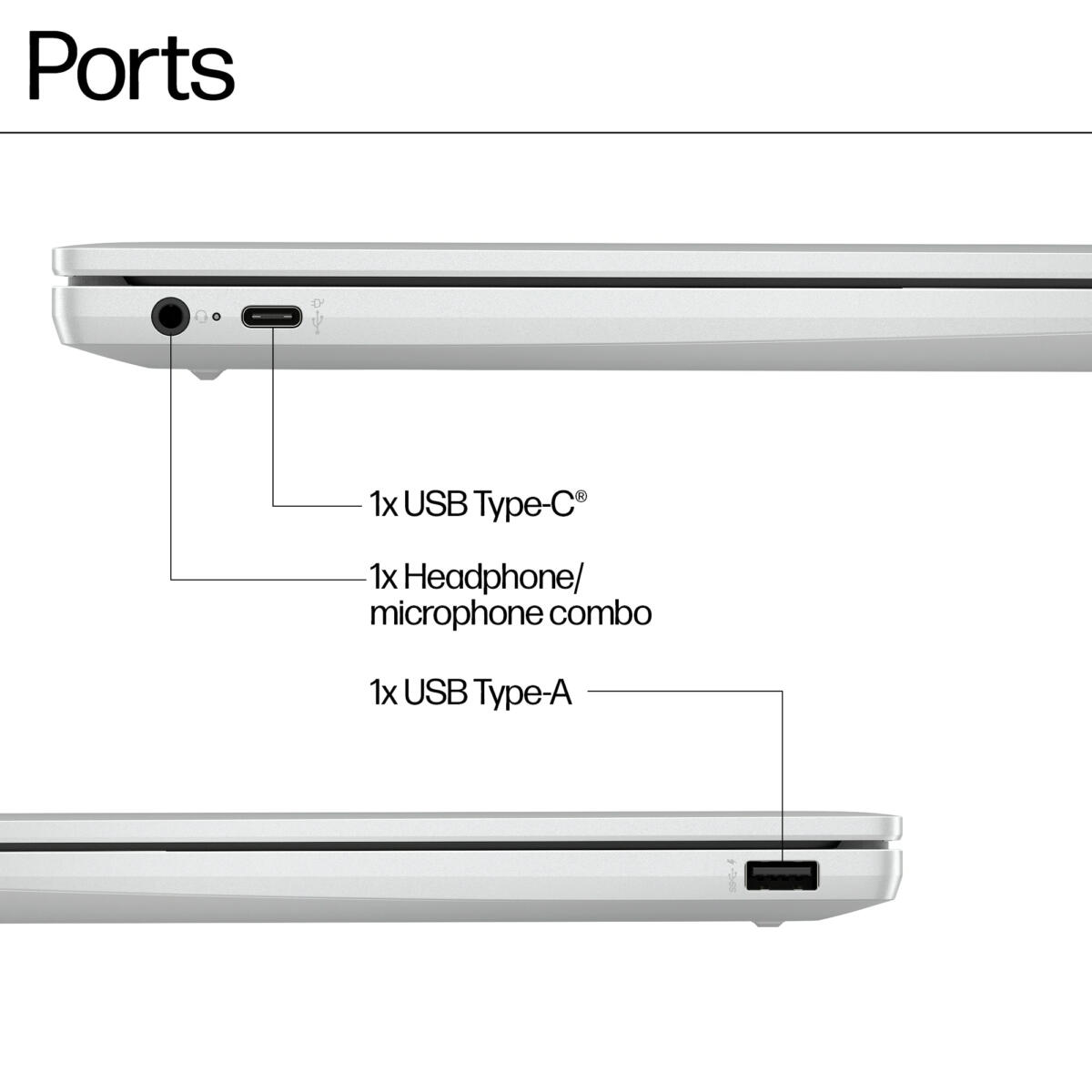 HP Chromebook 14A-NF0131 Intel® N200 128GB UFS 4GB 14"(1366x768) ChromeOS GLACIER SILVER - Image 6