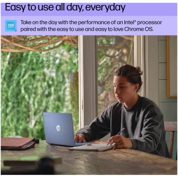 HP Chromebook 14A-NF0202 Intel® N100 128GB USF 4GB 14" (1366x768) TOUCHSCREEN ChromeOS SKY BLUE Backlit Keyboard - Image 7