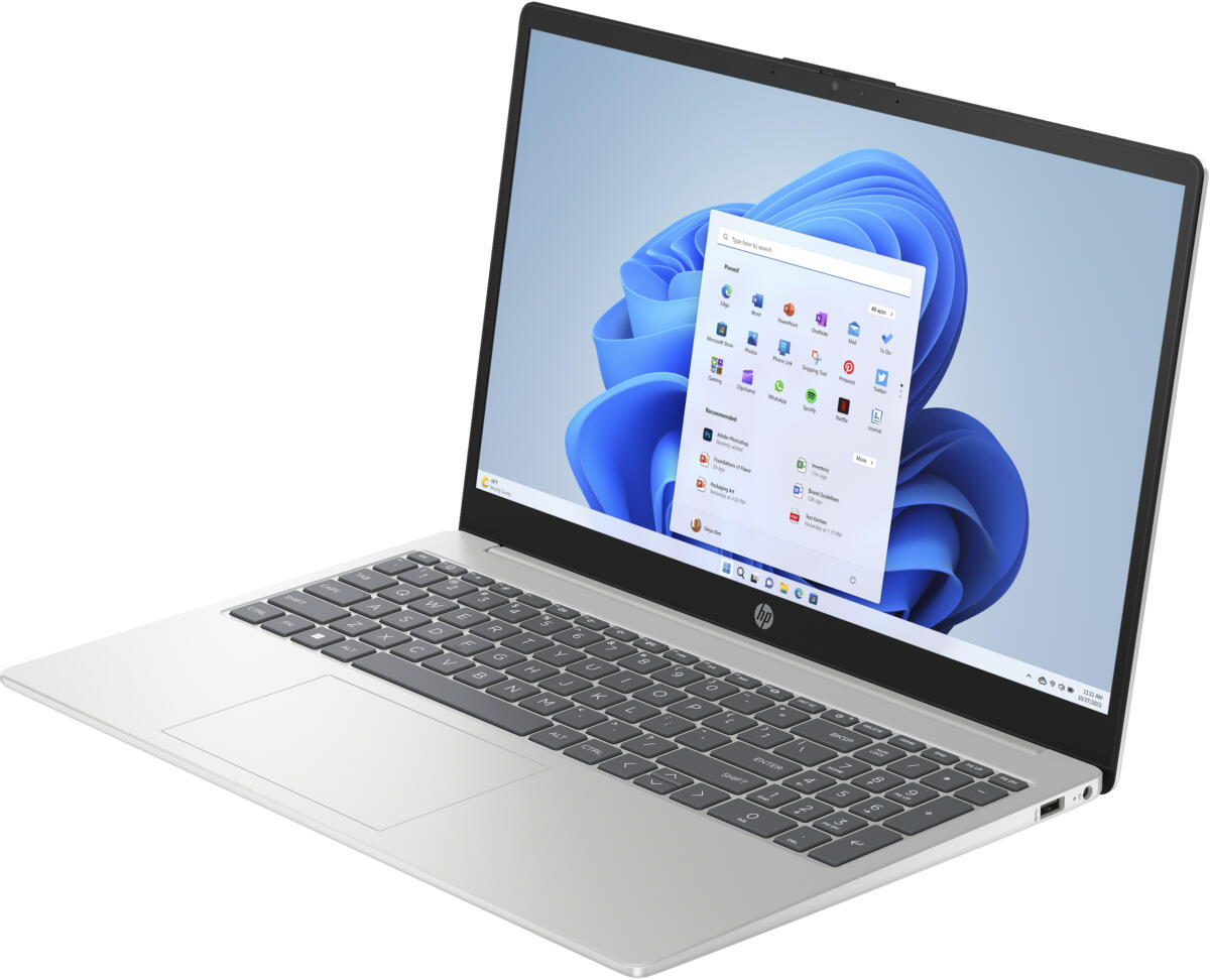 HP 15-FC0041WM Ryzen™ 5 7520U 512GB SSD 8GB 15.6" (1920x1080) WIN11 NATURAL SILVER - Image 4