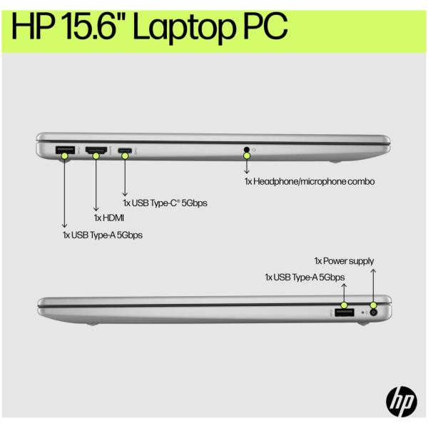 HP 15-FD0075 Core™ i5-1335U 512GB SSD 8GB 15.6" (1920x1080) WIN11 S NATURAL SILVER Backlit Keyboard - Image 4