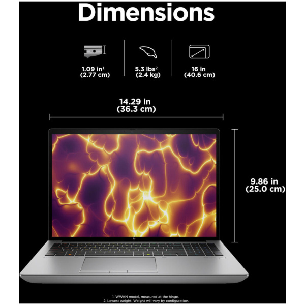 HP ZBook Fury 16 G11 MOBILE WORKSTATION Core™ i9-13950HX 2TB SSD 64GB 16" WQUXGA (3840x2400) WIN11 Pro IR Webcam NVIDIA® RTX 4000 Ada 12288MB SILVER Backlit Keyboard FP Reader - Image 6