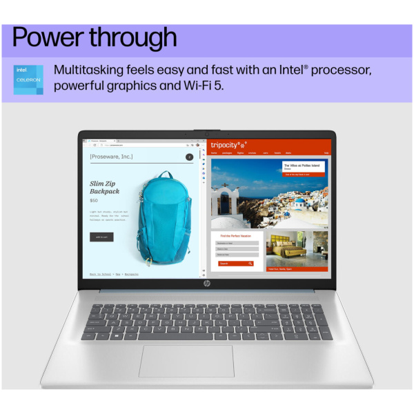 HP 17-CN0693 Celeron® N4120 128GB SSD 4GB 17.3" (1600x900) TOUCHSCREEN WIN11 S MOONLIGHT BLUE Backlit Keyboard - Image 6