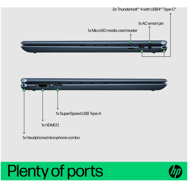 HP Spectre x360 16-F2013 2-IN-1 Core™ i7-13700H 512GB SSD 16GB 16" 3K+ (3072x1920) TOUCHSCREEN WIN11 NIGHTFALL BLACK Backlit Keyboard FP Reader - Image 6