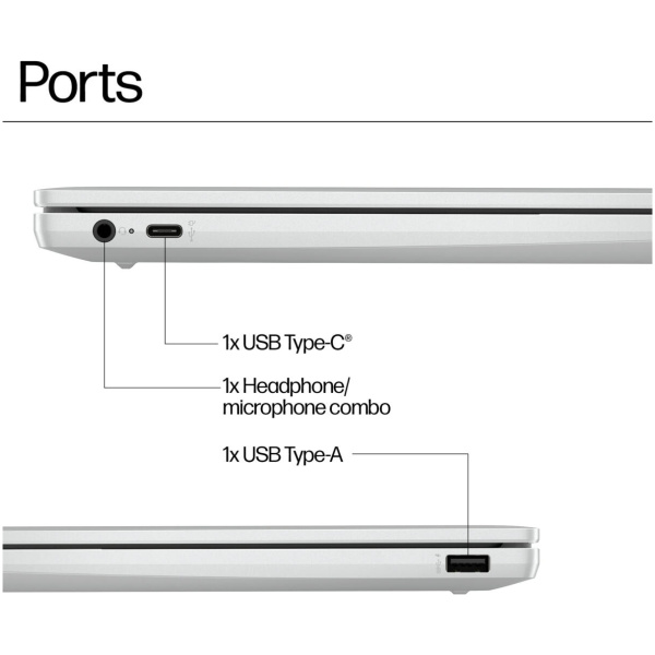 HP Chromebook 14A-NF0131 Intel® N200 128GB UFS 4GB 14"(1366x768) ChromeOS GLACIER SILVER - Image 6