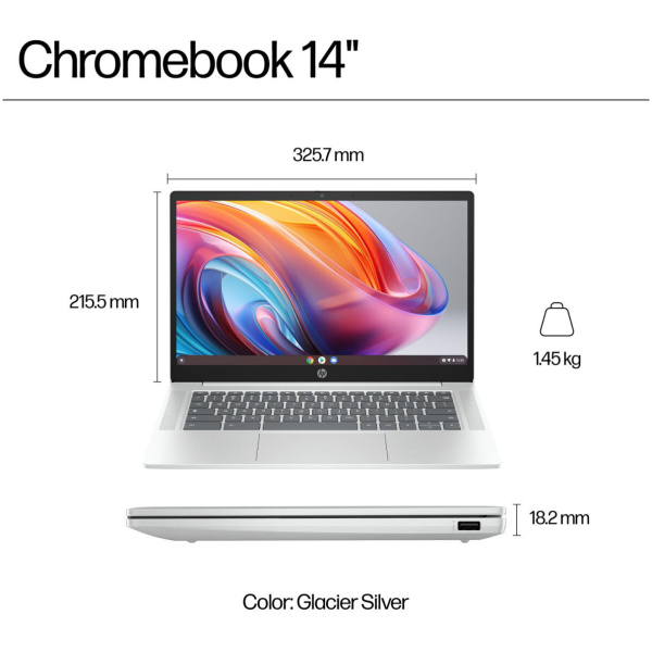 HP Chromebook 14A-NF0101 Intel® N100 128GB UFS 4GB 14" (1366x768) Chrome OS - Image 7
