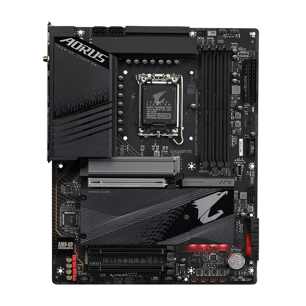 Gigabyte Z790 AORUS ELITE AX LGA 1700 ATX Motherboard : Intel® Z790 Express Chipset, Support 13th and 12th Gen Series Processors, 4*SMD DIMMs with XMP 3.0 Memory Module Support, 4*PCIe 4.0 x4 M.2, DP / HDMI / USB-C - Image 2