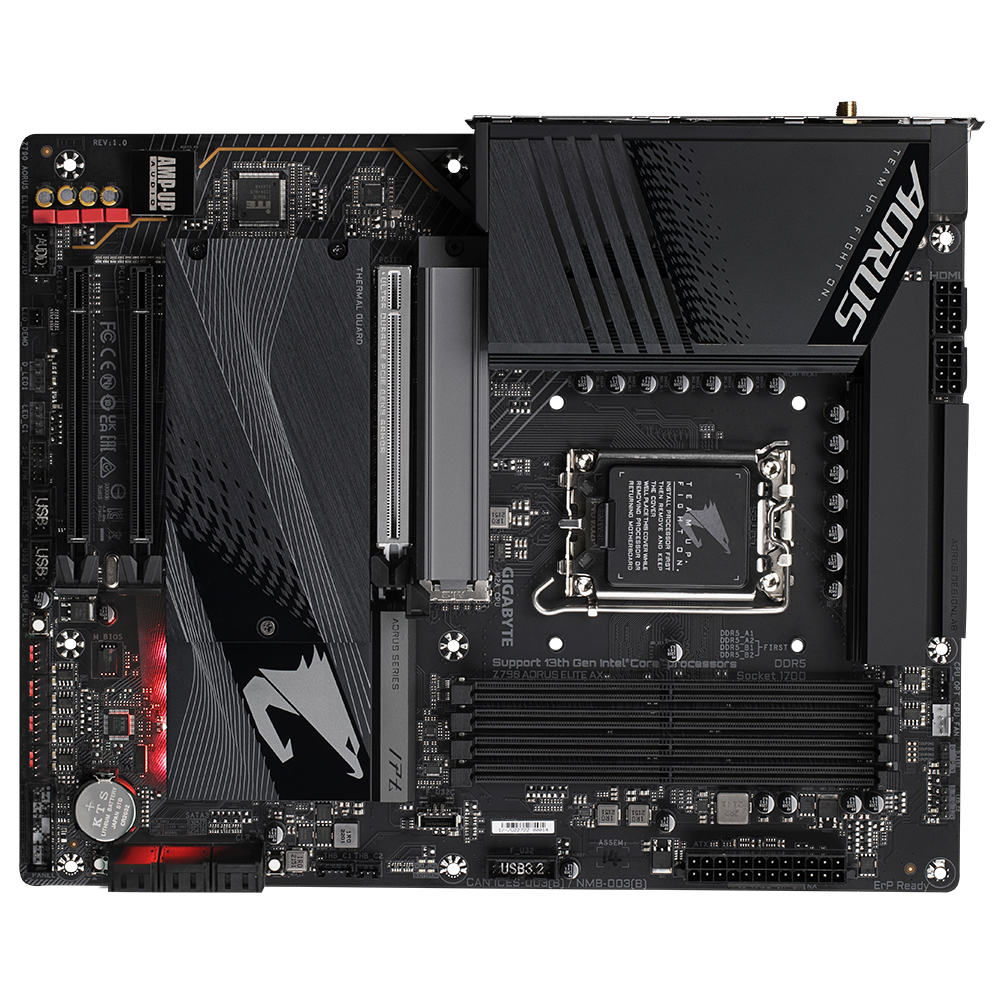 Gigabyte Z790 AORUS ELITE AX LGA 1700 ATX Motherboard : Intel® Z790 Express Chipset, Support 13th and 12th Gen Series Processors, 4*SMD DIMMs with XMP 3.0 Memory Module Support, 4*PCIe 4.0 x4 M.2, DP / HDMI / USB-C - Image 5