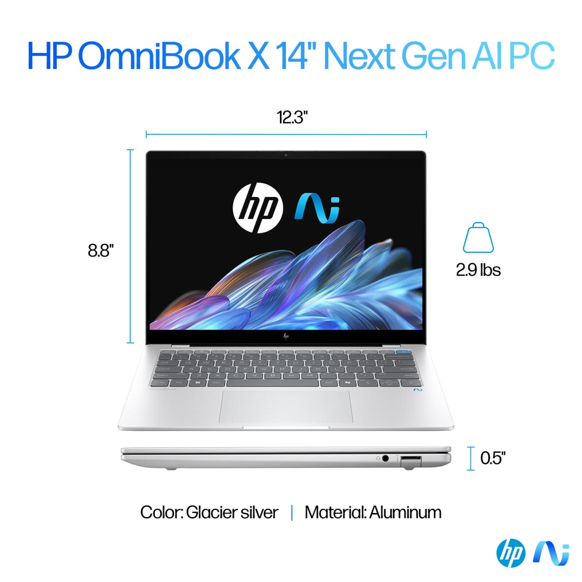 HP OmniBook X 14-FE1048 Snapdragon X Plus X1P-42-100 1TB 16GB 14" (2440x1400) TOUCHSCREEN WIN11 GLACIER SILVER Backlit Keyboard US Sales Only - Image 7