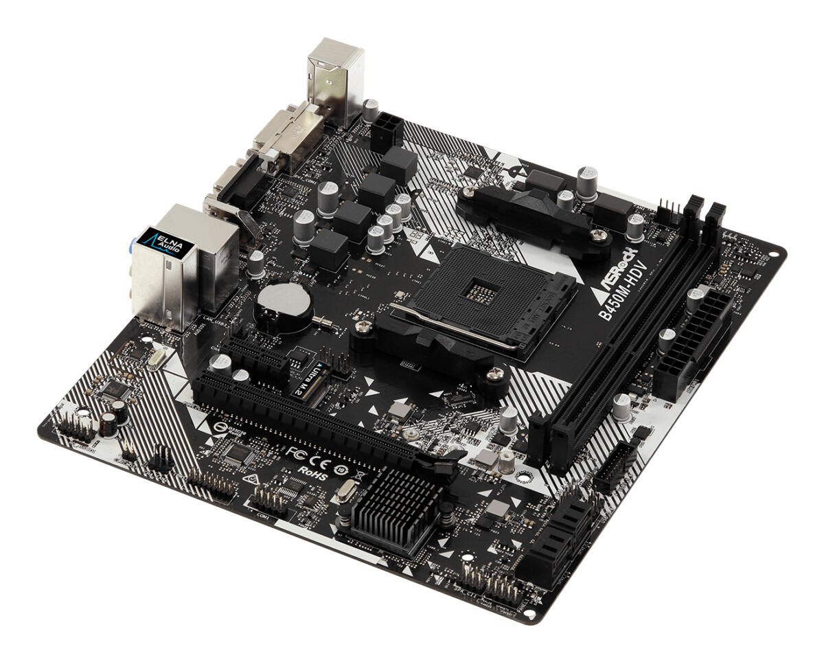 ASRock B450M-HDV R4.0 AMD B450 AM4 Socket Ryzen 2000 - 5000 Processors DDR4 3200 64GB HDMI DVI-D D-Sub Motherboard SATA 6Gb/s Micro ATX M.2 - Image 3