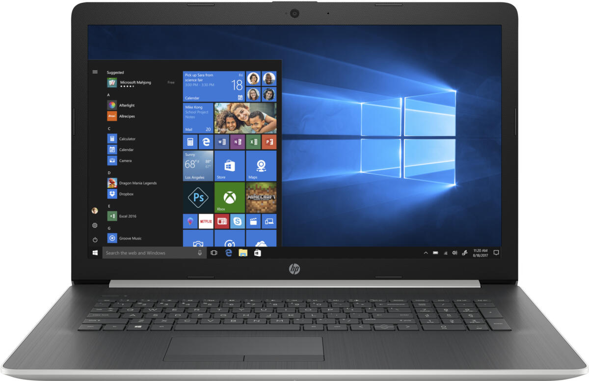 HP 17-CA1018 AMD Ryzen 5 Pro 3500U 1TB HDD 12GB 17.3" (1600x900) TOUCHSCREEN DVD+RW WIN10 SILVER RJ45 Backlit Keyboard Gigabit Ethernet
