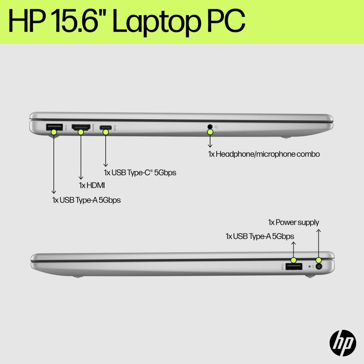 HP 15-FD0557 Core™ i7-1255U 512GB SSD 12GB 15.6" (1920x1080) WIN11 NATURAL SILVER - Image 2