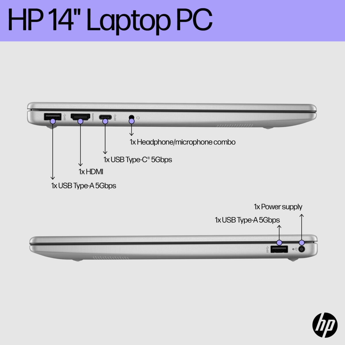 HP 14-EP2012 Intel® N150 128GB UFS 4GB 14" (1366x768) WIN11 WATERFALL BLUE - Image 4