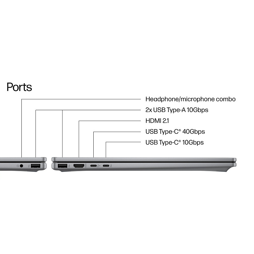 HP OmniBook X 16-AR0013 Flip 2-IN-1 Copilot+ PC AMD Ryzen™ AI 5 340 512GB SSD 16GB 16" (1920x1200) TOUCHSCREEN WIN11 METEOR SILVER - Image 6