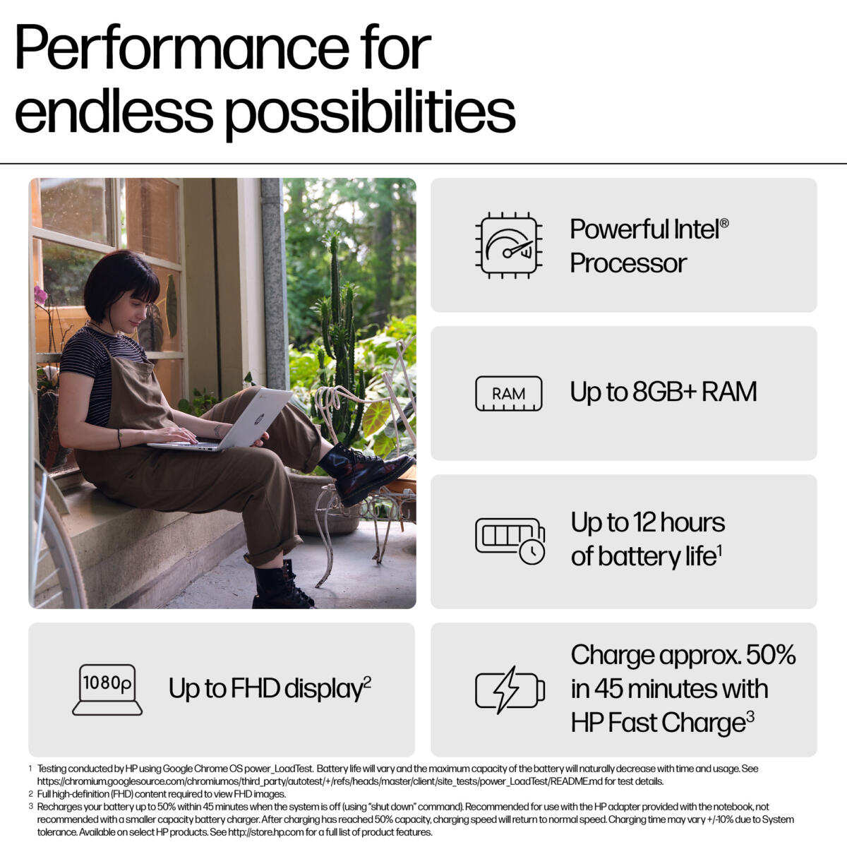 HP Chromebook x360 14B-CD0130 2-IN-1 Intel® N100 64GB eMMC 4GB 14" (1920x1080) TOUCHSCREEN ChromeOS MINERAL SILVER - Image 6