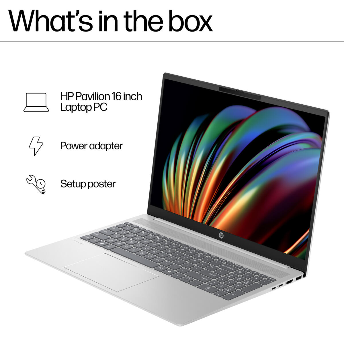 HP Pavilion 16-AF0077 Core™ i5-1334U 512GB SSD 8GB 16" (1920x1200) WIN11 NATURAL SILVER Backlit Keyboard US Sales Only - Image 7