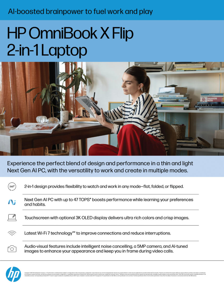 HP OmniBook X Flip 16-AS0023 Core™ Ultra 7 256V 1TB SSD 16GB 16" (1920x1200) TOUCHSCREEN WIN11 ECLIPSE GREY Backlit Keyboard - Image 4