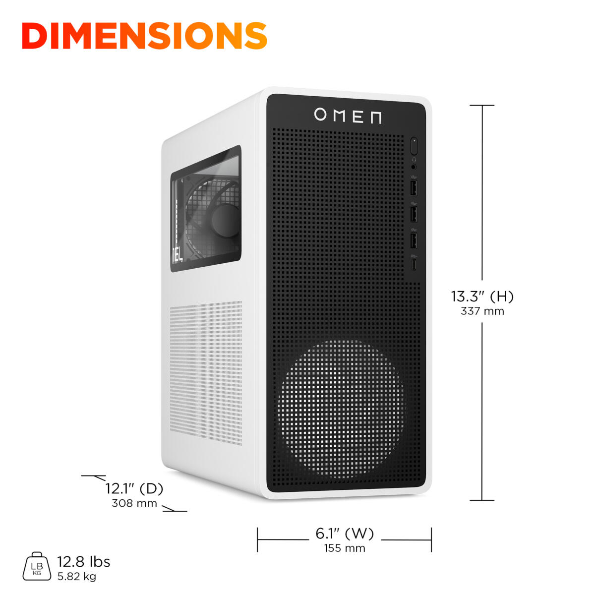 HP OMEN 16L TG03-0085T GAMING Tower Core™ Ultra 7 265F 1TB SSD 32GB WIN11 NVIDIA® RTX 5060 8192MB SNOW WHITE - Image 3